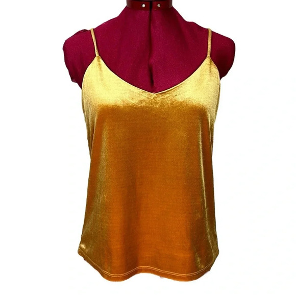 Banana Republic stretch velvet cami V-neck front/back adjustable straps lined - Picture 1 of 9